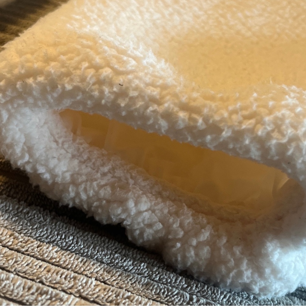 Abercrombie Fleece Sherpa Jacket Kids Girls 11/12 Cream Full Zip Lined Bomber - Picture 10 of 10